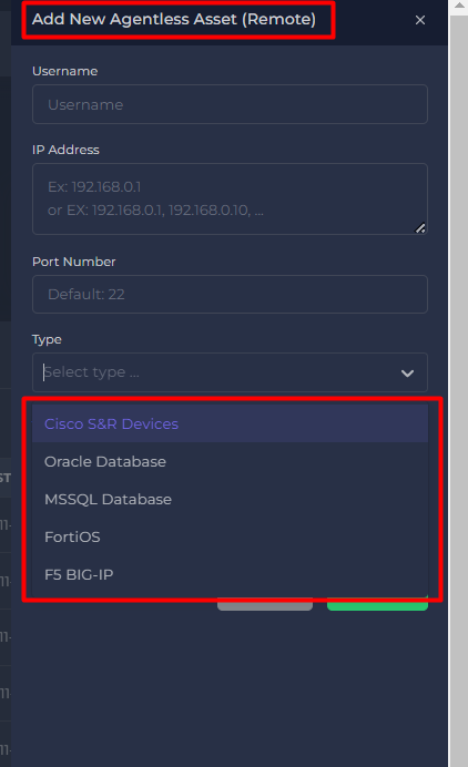 Adding DB/Router/Switches/Firewall/WAF into Cymetricx - agentless